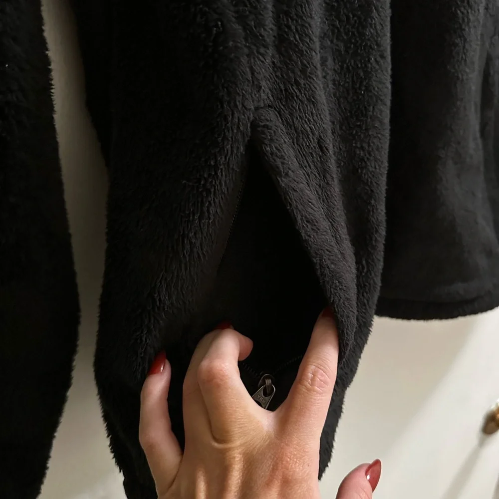 The North Face Black Osito Fuzzy Sherpa Full Zip Up Jacket Mocked Pockets XL - Picture 10 of 11